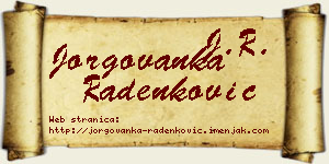Jorgovanka Radenković vizit kartica